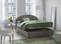 Letto piazza e mezza Acy, con materasso Cm 120x190 incluso, Grigio