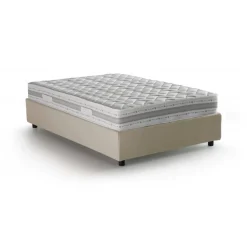 Letto piazza e mezza Aftis, con materasso Cm 120x190 incluso, Beige