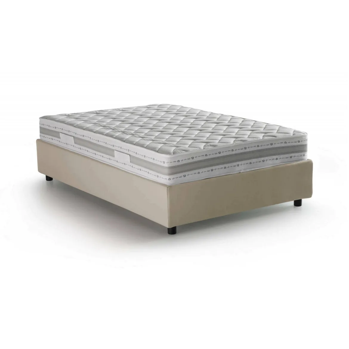 Letto piazza e mezza Aftis, con materasso Cm 120x190 incluso, Bianco