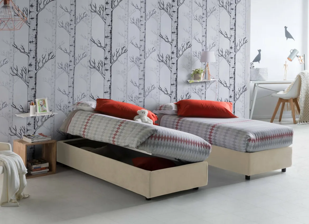 Letto piazza e mezza Aftis, con materasso Cm 120x190 incluso, Bianco