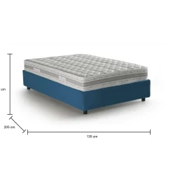 Letto piazza e mezza Aftis, con materasso Cm 120x190 incluso, Blu