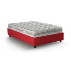 Letto piazza e mezza Aftis, con materasso Cm 120x190 incluso, Rosso