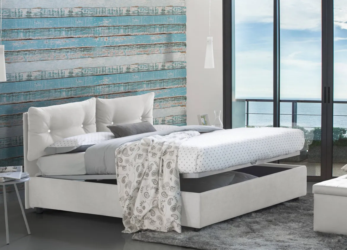 Letto piazza e mezza Agamennone, adatto per materasso Cm 120x190, Grigio