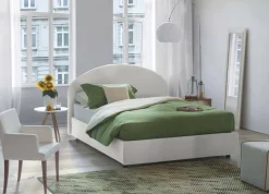 Letto piazza e mezza Akis, adatto per materasso Cm 120x190, Bianco