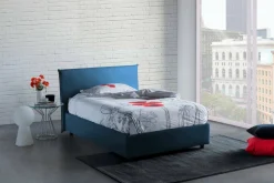 Letto piazza e mezza Alush, con materasso Cm 120x190 incluso, Blu
