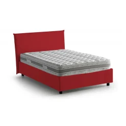 Letto piazza e mezza Alush, con materasso Cm 120x190 incluso, Rosso