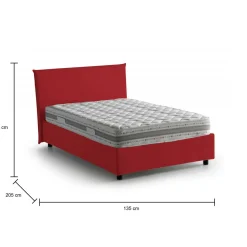 Letto piazza e mezza Alush, con materasso Cm 120x190 incluso, Tortora
