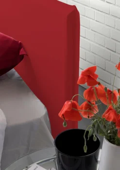 Letto piazza e mezza Alvino, con materasso Cm 120x200 incluso, Rosso