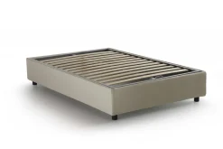 Letto piazza e mezza Alvise, con materasso Cm 120x190 incluso, Beige