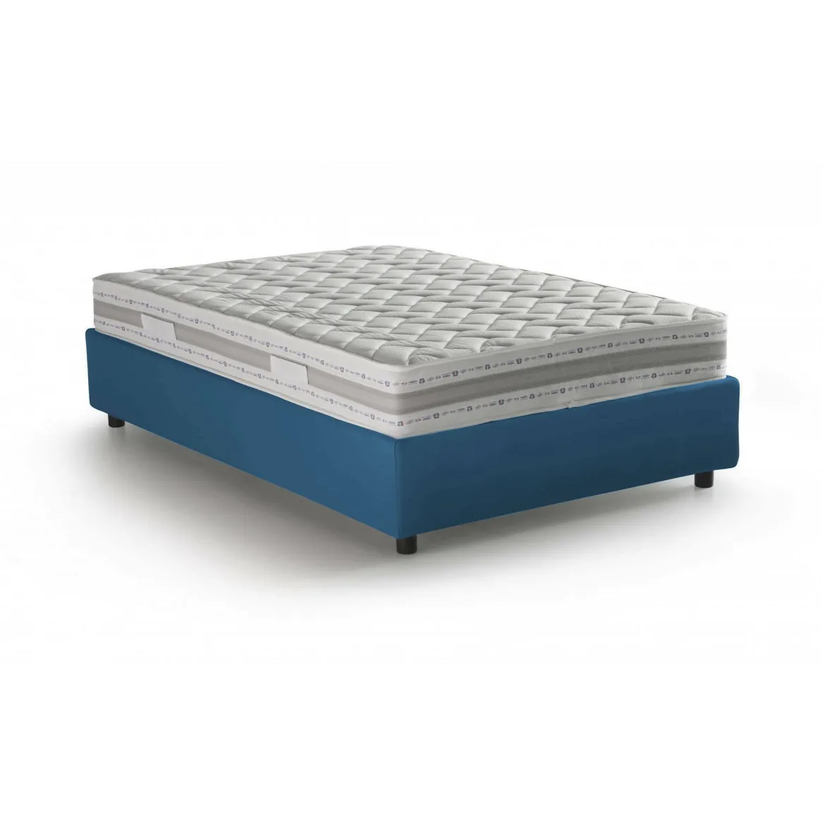 Letto piazza e mezza Alvise, con materasso Cm 120x190 incluso, Grigio