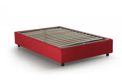 Letto piazza e mezza Alvise, con materasso Cm 120x190 incluso, Rosso