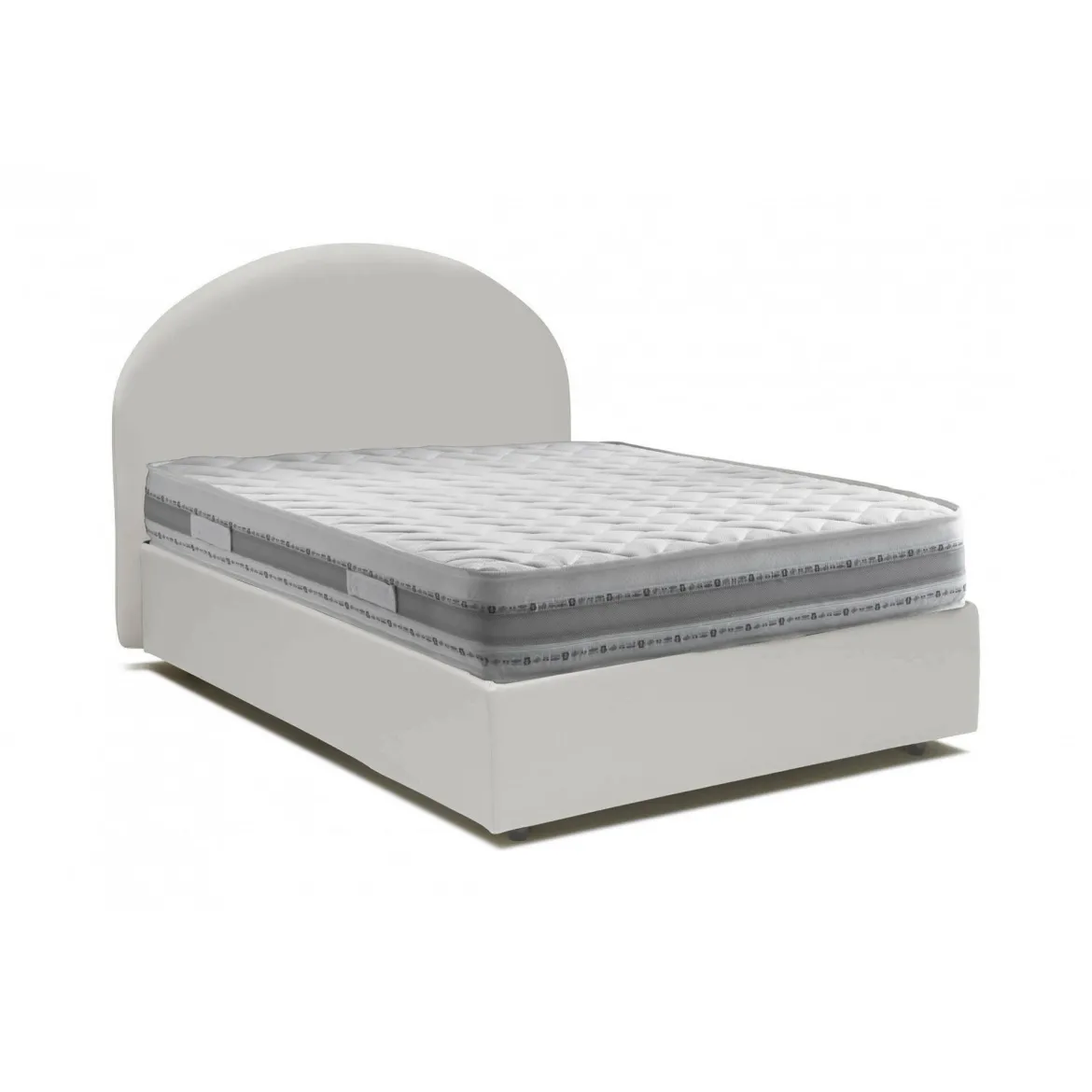 Letto piazza e mezza Ambher, con materasso Cm 120x190 incluso, Tortora