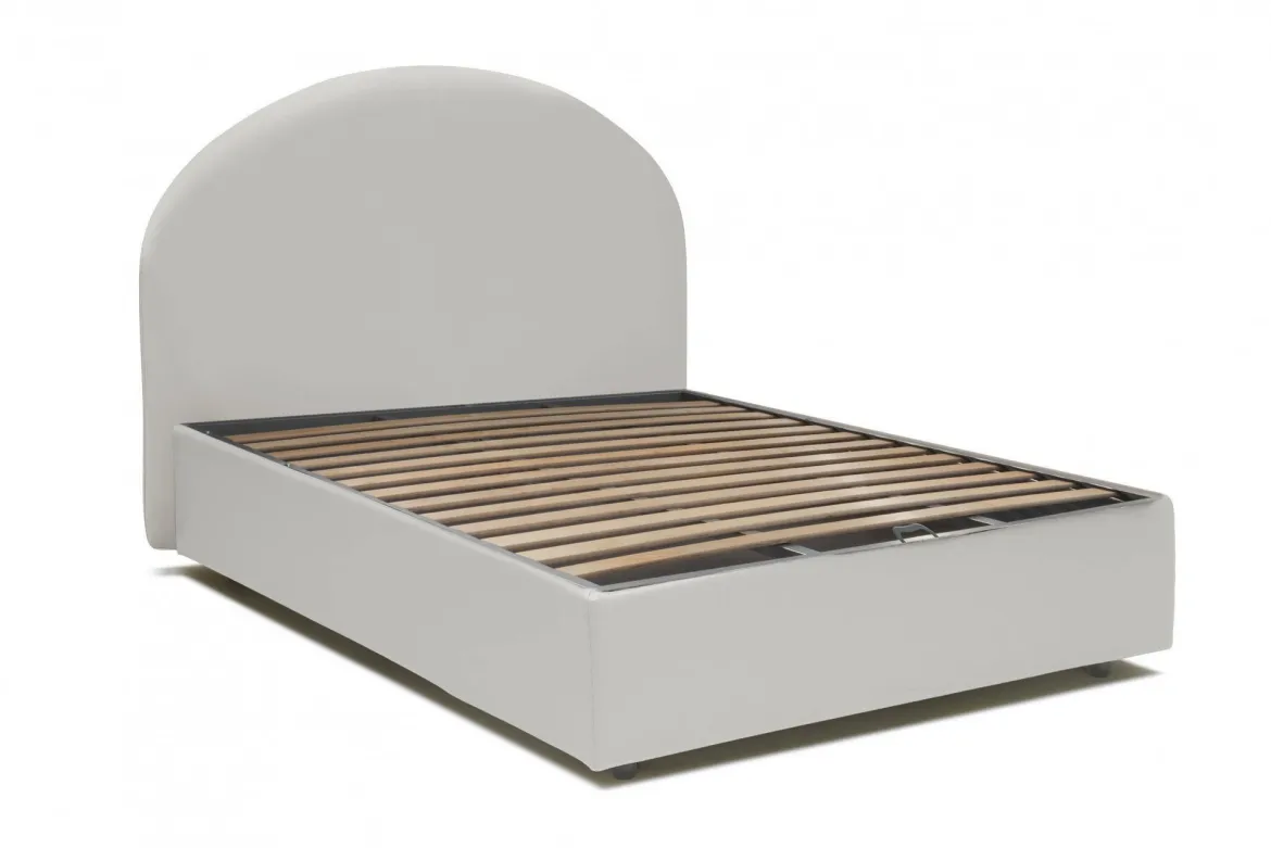 Letto piazza e mezza Ambher, con materasso Cm 120x190 incluso, Tortora