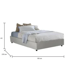 Letto piazza e mezza Americas, adatto per materasso Cm 120x200, Tortora