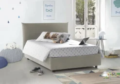 Letto piazza e mezza Amorino, adatto per materasso Cm 120x190, Beige