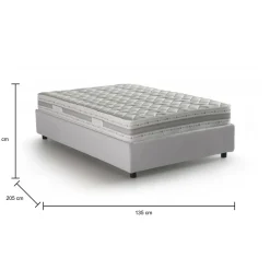 Letto piazza e mezza Anahi, con materasso Cm 120x190 incluso, Bianco