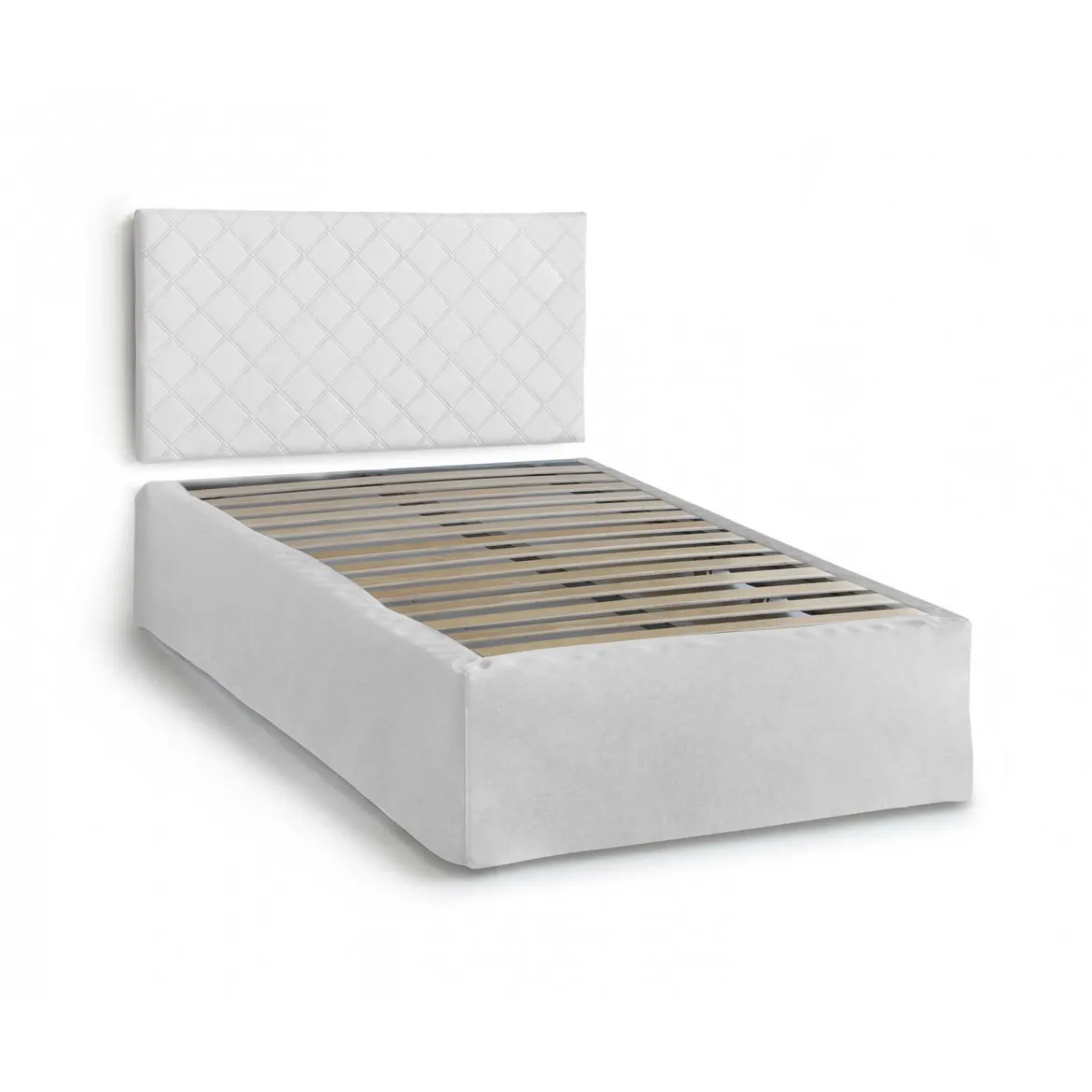 Letto piazza e mezza Anas, adatto a materasso da Cm 120x190, Bianco