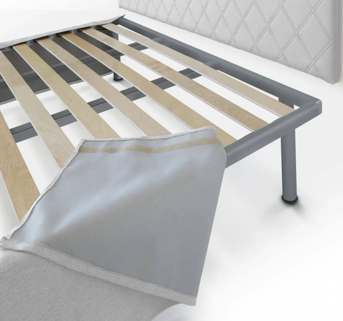 Letto piazza e mezza Anas, adatto a materasso da Cm 120x190, Bianco