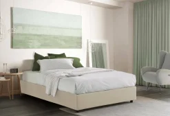 Letto piazza e mezza Andla, adatto per materasso Cm 120x200, Beige