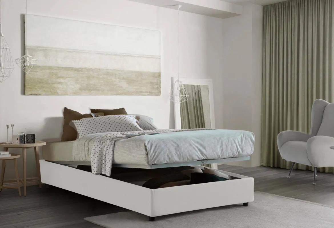 Letto piazza e mezza Andla, adatto per materasso Cm 120x200, Blu
