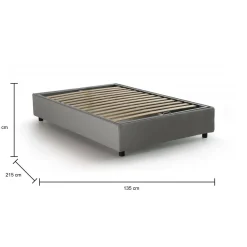 Letto piazza e mezza Andla, adatto per materasso Cm 120x200, Rosso