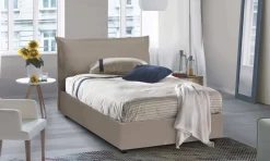Letto piazza e mezza Andora, adatto per materasso Cm 120x200, Tortora