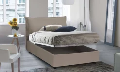 Letto piazza e mezza Andora, adatto per materasso Cm 120x200, Tortora