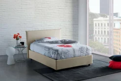 Letto piazza e mezza Anissa, adatto per materasso Cm 120x200, Beige