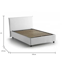 Letto piazza e mezza Anissa, adatto per materasso Cm 120x200, Bianco