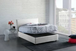 Letto piazza e mezza Anissa, adatto per materasso Cm 120x200, Bianco