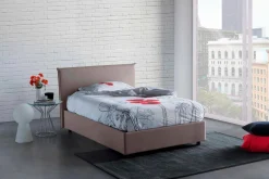 Letto piazza e mezza Anissa, adatto per materasso Cm 120x200, Tortora