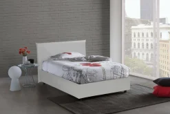 Letto piazza e mezza Ante, con materasso Cm 120x190 incluso, Bianco