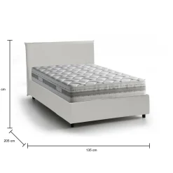 Letto piazza e mezza Ante, con materasso Cm 120x190 incluso, Bianco