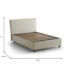 Letto piazza e mezza Anyta, adatto per materasso Cm 120x190, Bianco