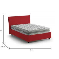 Letto piazza e mezza Anyta, adatto per materasso Cm 120x190, Rosso