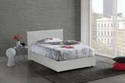 Letto piazza e mezza April, adatto per materasso Cm 120x200, Bianco