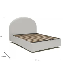 Letto piazza e mezza Aquanette, adatto per materasso Cm 120x190, Tortora