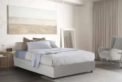 Letto piazza e mezza Arbo, adatto per materasso Cm 120x190, Bianco