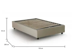 Letto piazza e mezza Ariba, adatto per materasso Cm 120x190, Bianco