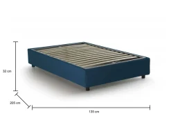 Letto piazza e mezza Ariba, adatto per materasso Cm 120x190, Blu