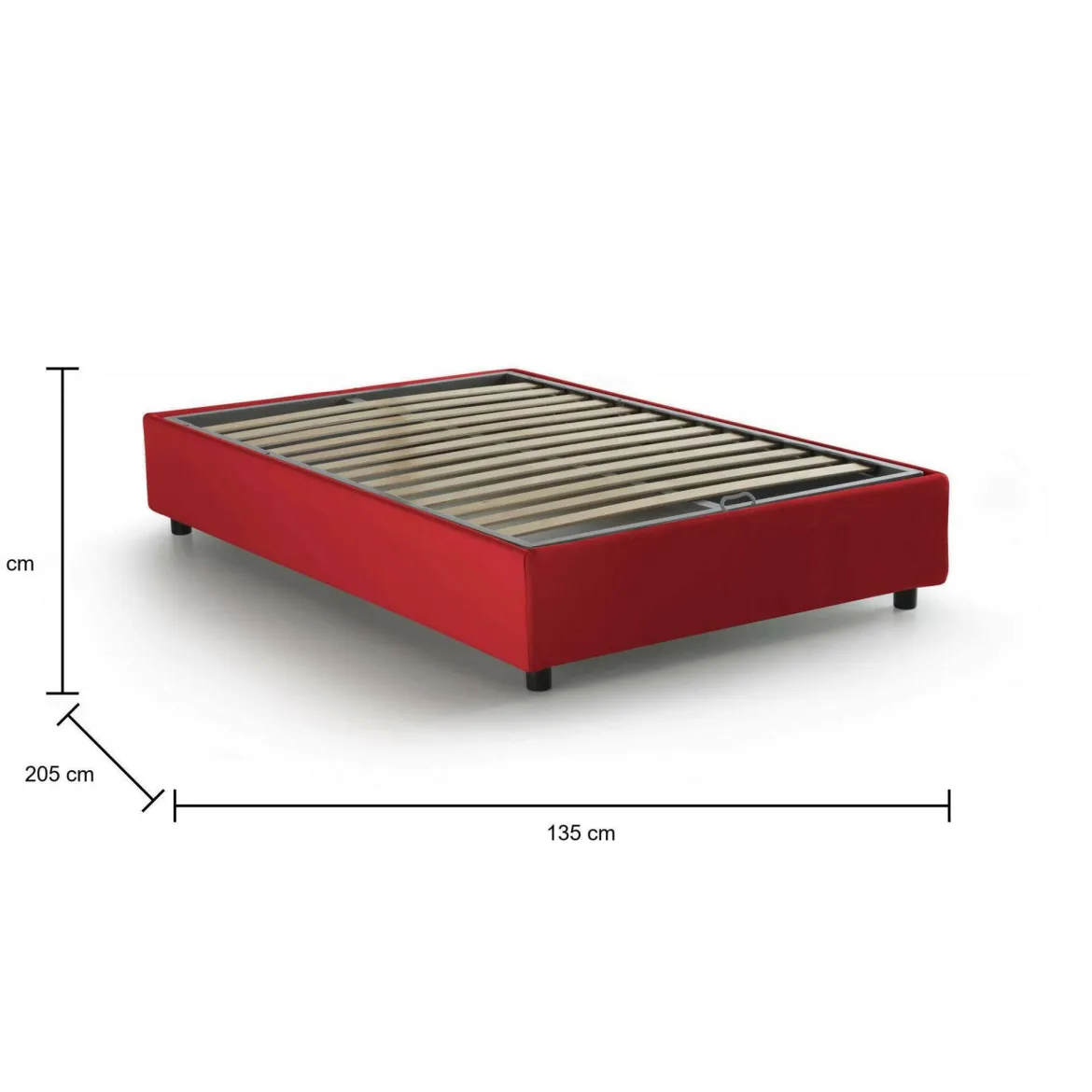 Letto piazza e mezza Ariba, adatto per materasso Cm 120x190, Tortora
