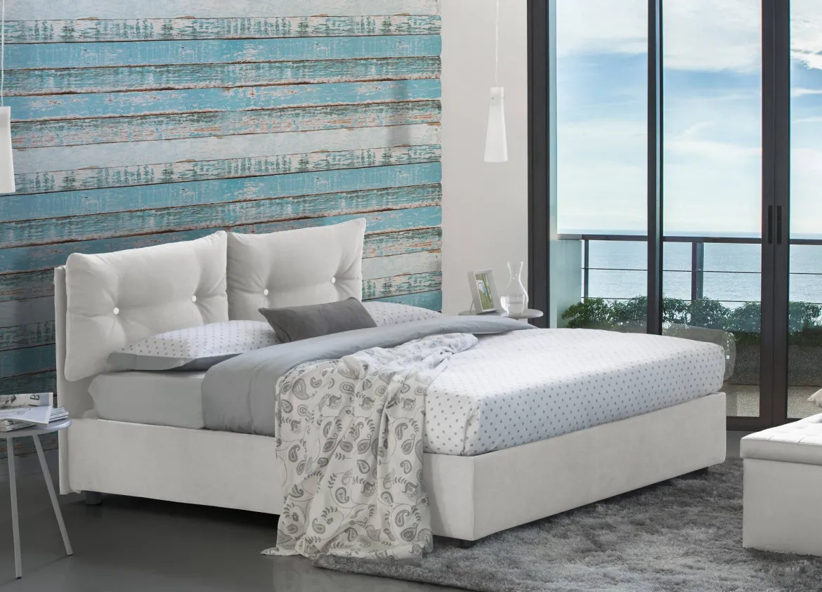 Letto piazza e mezza Arieta, con materasso Cm 120x190 incluso, Grigio