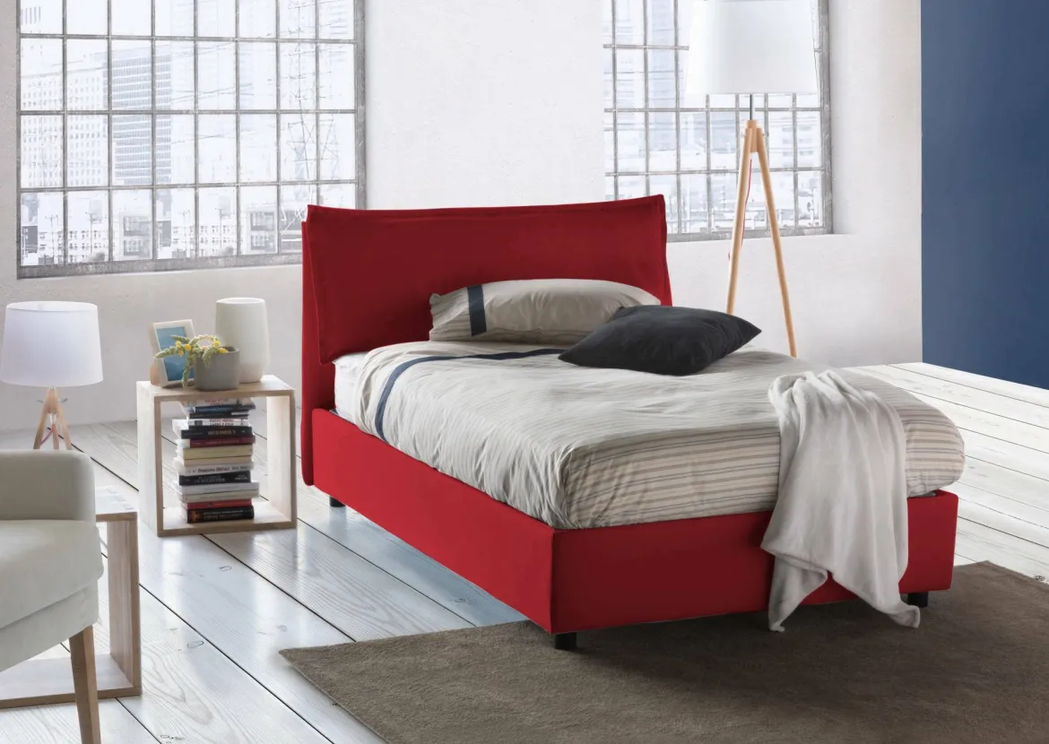 Letto piazza e mezza Arnaldo, adatto per materasso Cm 120x200, Tortora