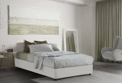 Letto piazza e mezza Asid, adatto per materasso Cm 120x190, Bianco