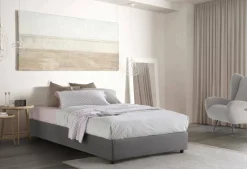 Letto piazza e mezza Asid, adatto per materasso Cm 120x190, Grigio