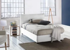 Letto piazza e mezza Asso, adatto per materasso Cm 120x190, Bianco