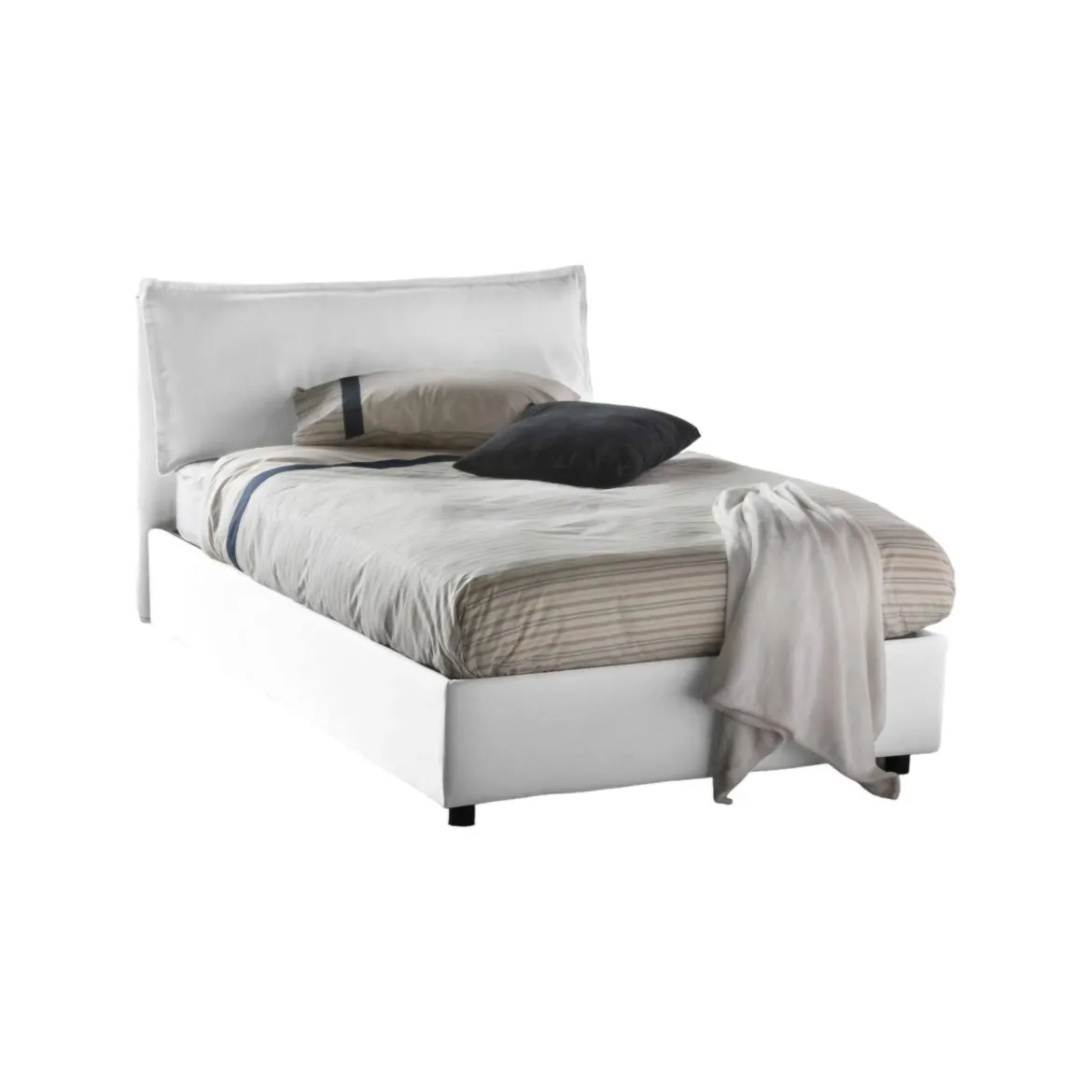Letto piazza e mezza Asso, adatto per materasso Cm 120x190, Blu