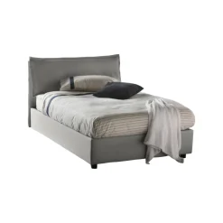 Letto piazza e mezza Asso, adatto per materasso Cm 120x190, Grigio