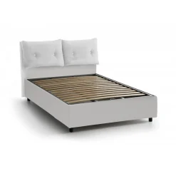Letto piazza e mezza Bacio, con materasso Cm 120x190 incluso, Bianco
