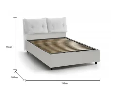 Letto piazza e mezza Bacio, con materasso Cm 120x190 incluso, Bianco
